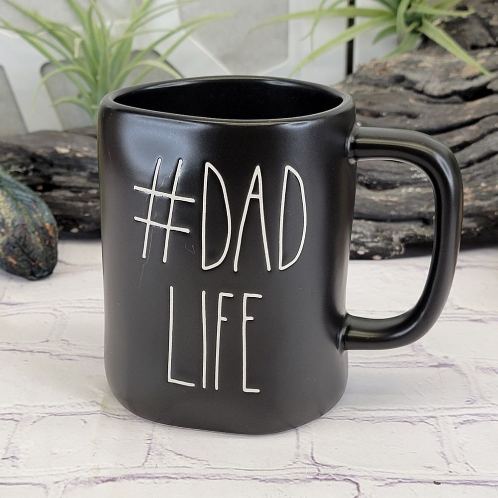 Rae Dunn #DAD LIFE Black Ceramic Mug